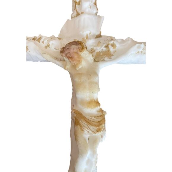 Unique Plaster Mold Crucifix Jesus on the Cross 13.5 x 7.5" - Picture 4 of 11